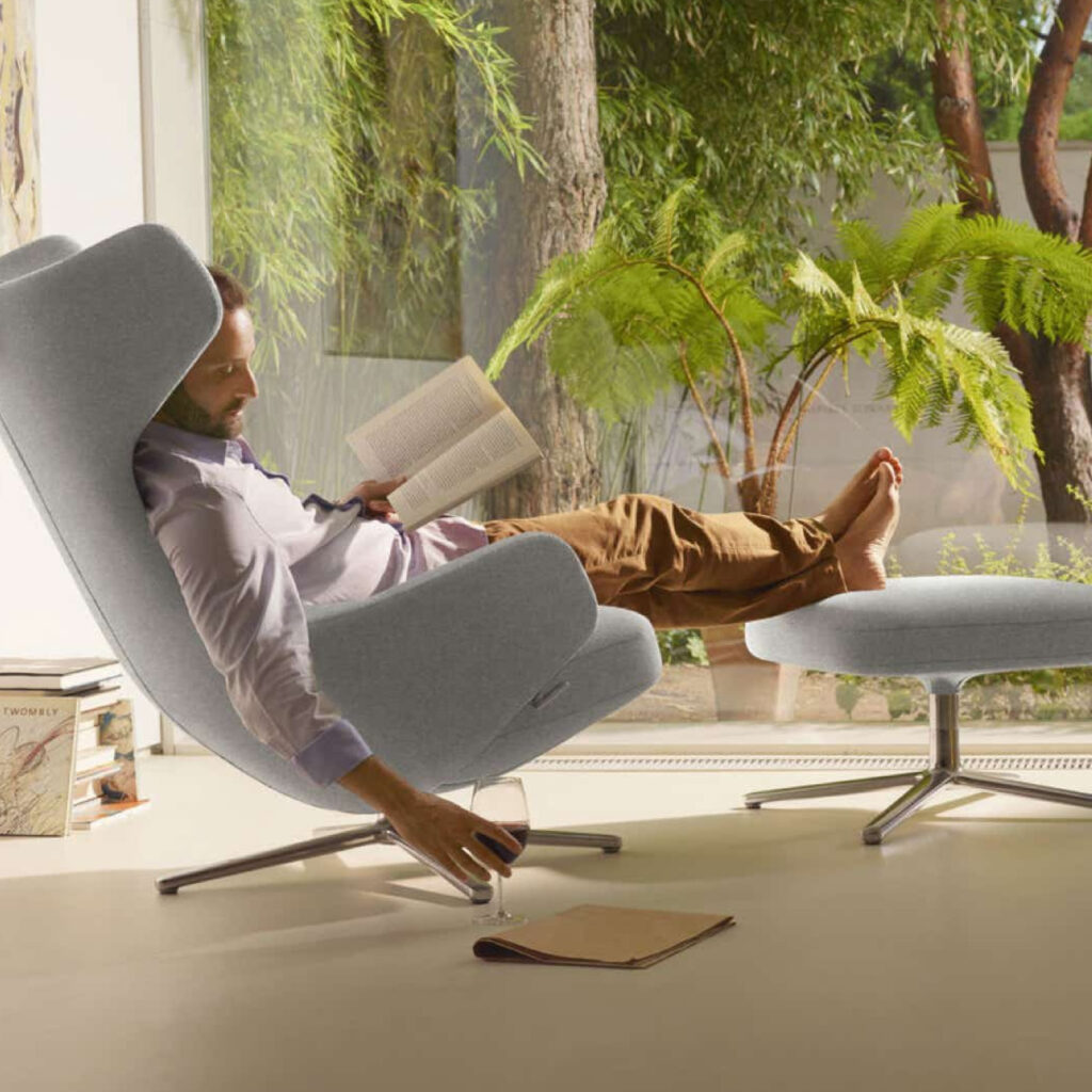 en linea barcelona armchair Grand Repos Ottoman vitra 2